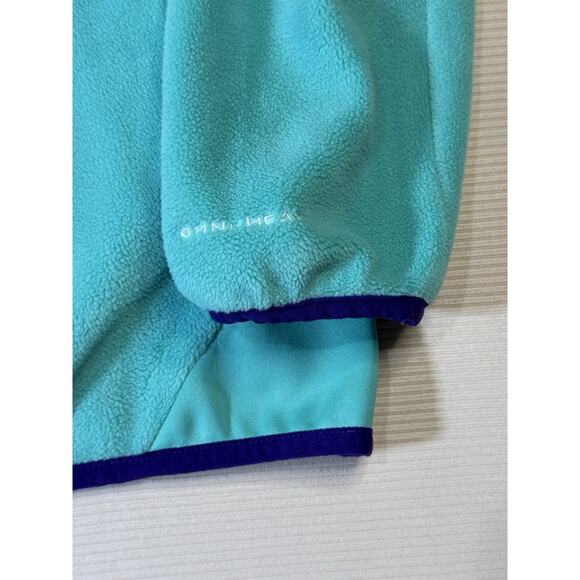 Columbia Omni-Heat Women’s Fleece Pullover Aqua Blue 1/2 Zip Jacket Size Small - Picture 3 of 10